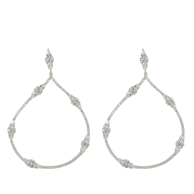 Big cz teardrop earrings 