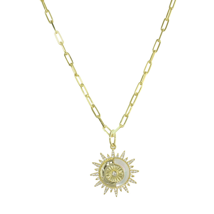 FANCY SUN PAPERCLIP NECKLACE