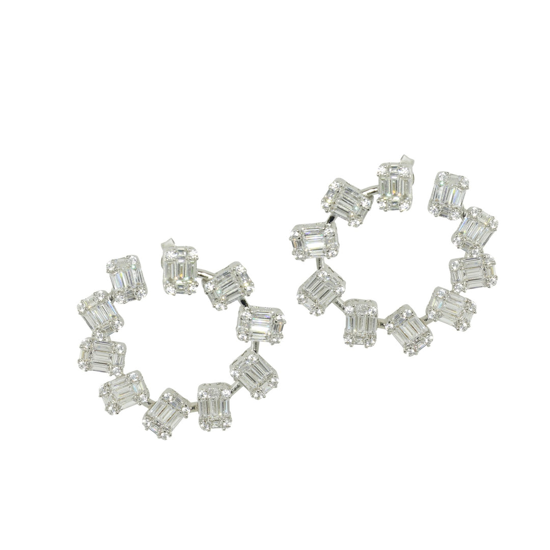 Emerald cut open hoop earrings 