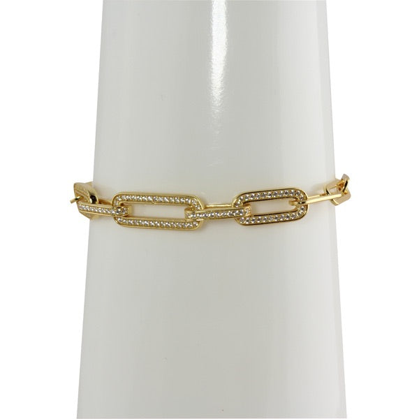 PAVÈ FLAT LINK BRACELET 14k VERMEIL