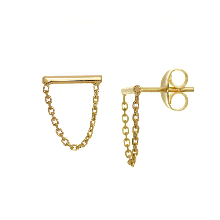 MINI BAR &amp; DROP CHAIN 14k