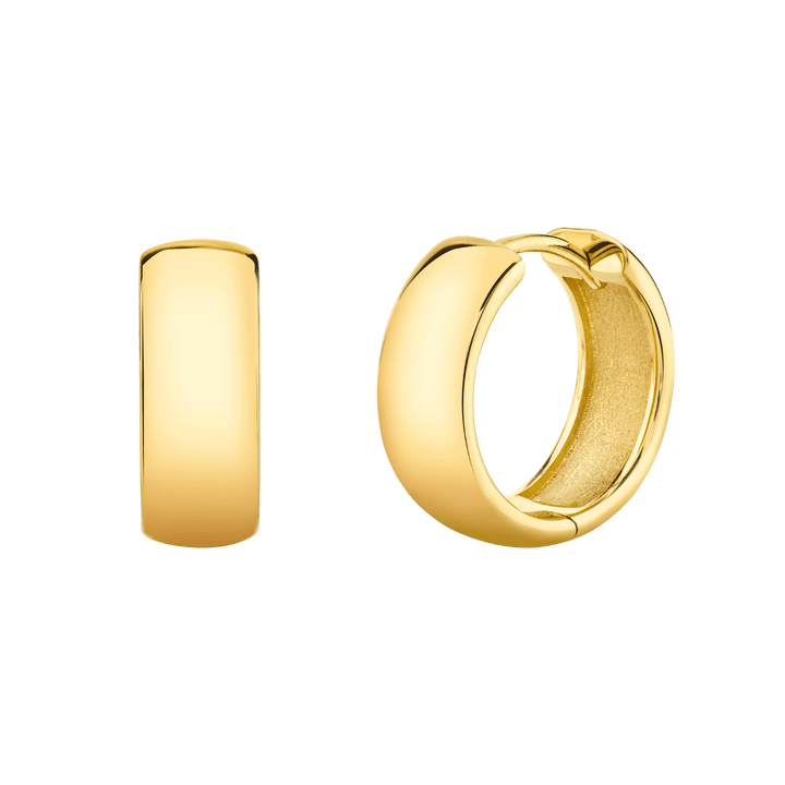 14K DOMED HUGGIE EARRINGS