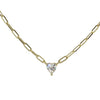 SOLITAIRE HEART LINK NECKLACE