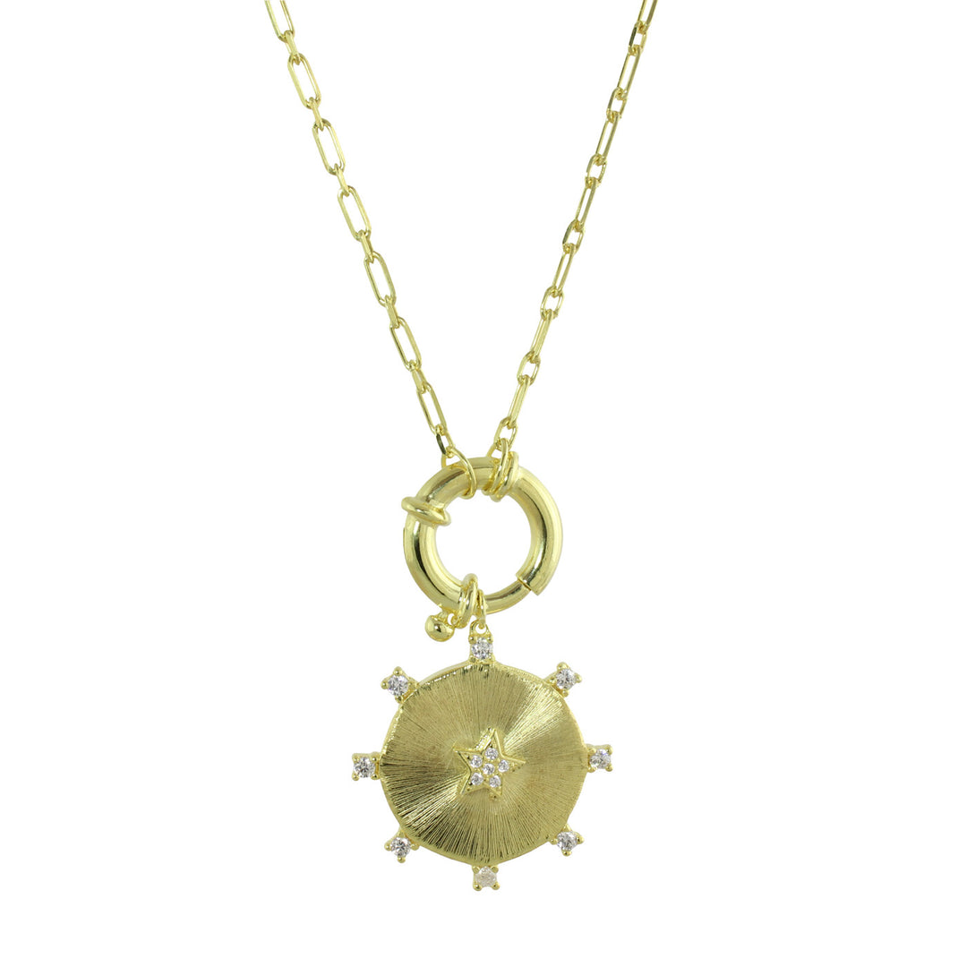 SPRING LOCK &amp; WHEEL LINK NECKLACE