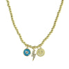 Evil eye stretchy ball charms necklace
