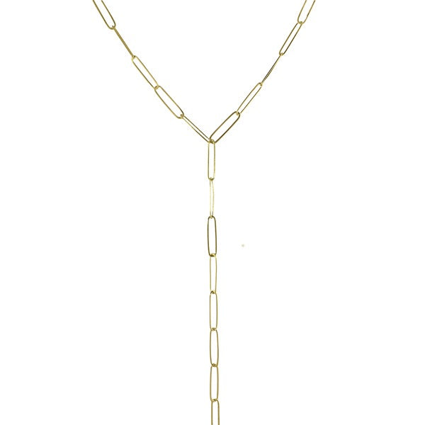 PAPERCLIP LINK LARIAT NECKLACE