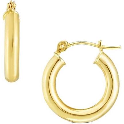 14k small polished hoops