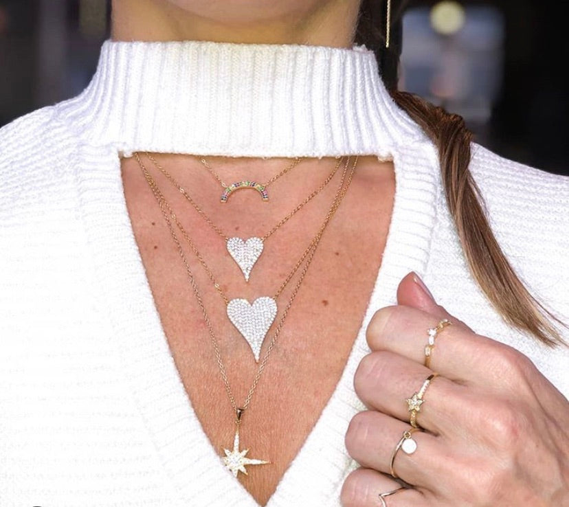 pave hearts necklace 