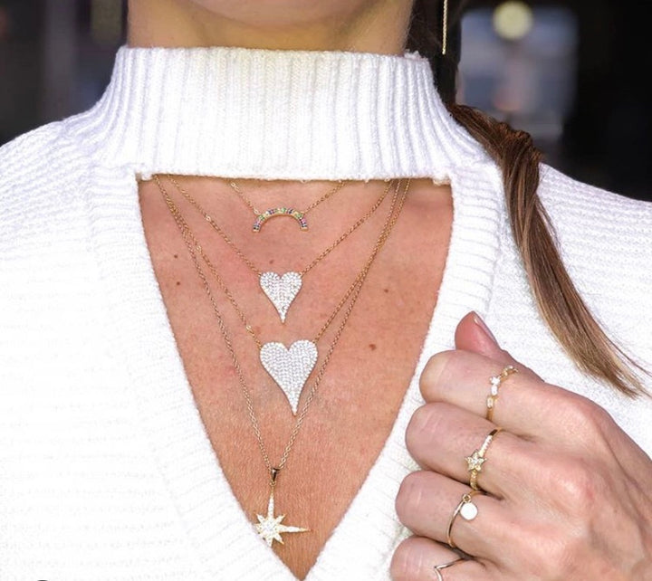 pave hearts necklace 