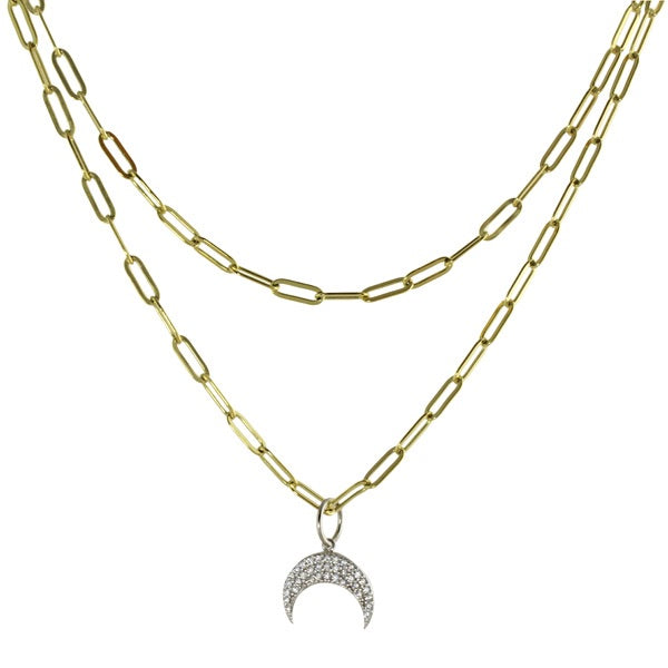LONG LINK MINI CHARM NECKLACE