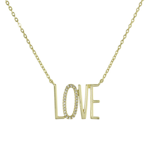 elongated love necklace