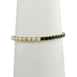 Half black half pearl tennis bracelet