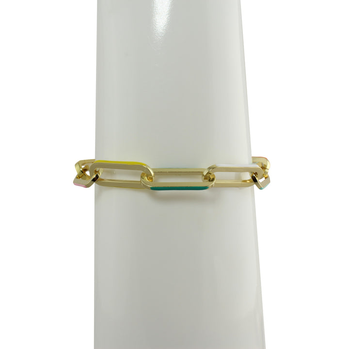 PASTEL ENAMEL PAPERCLIP BRACELET