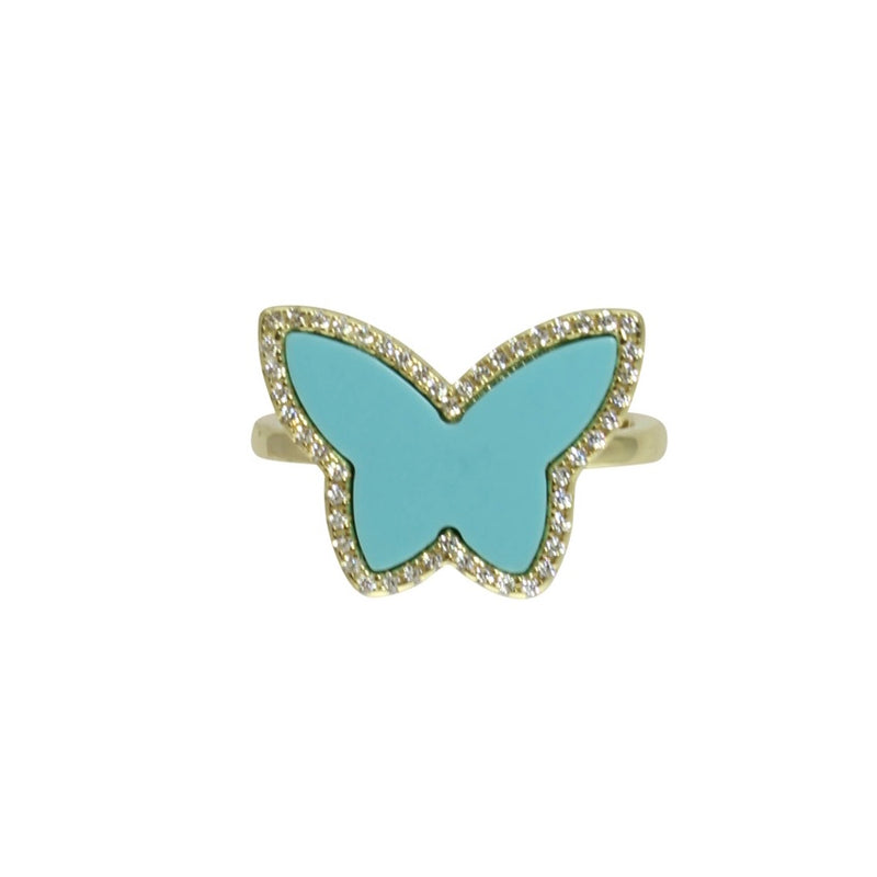 turquoise butterfly ring