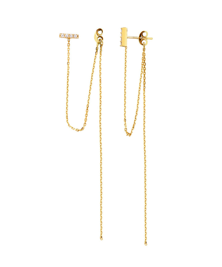 bar &amp; chain earrings