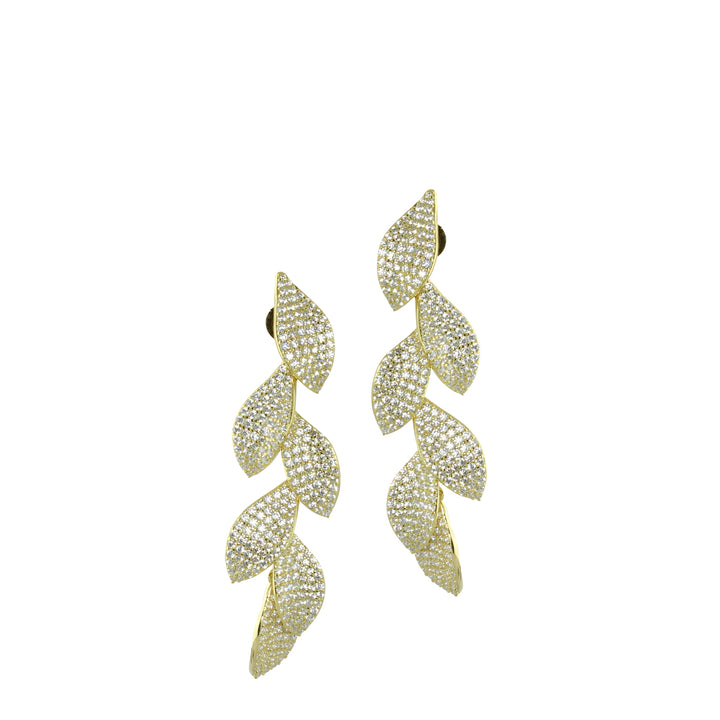 PAVÈ HANGING LEAF EARRINGS