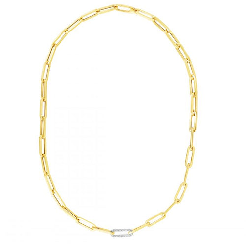 14k diamond paperclip necklace 
