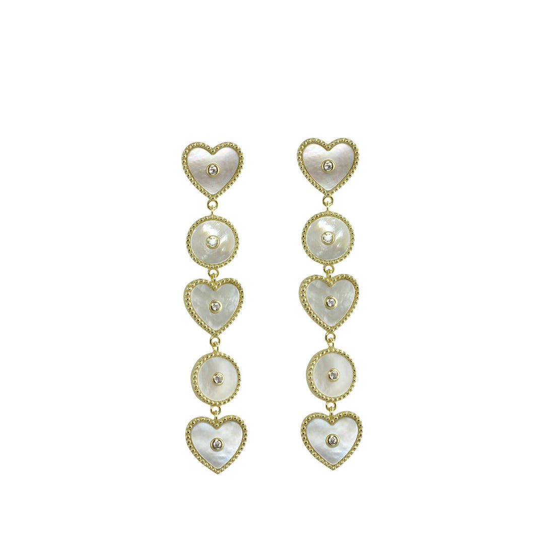 PEARL HEART DANGLE EARRINGS