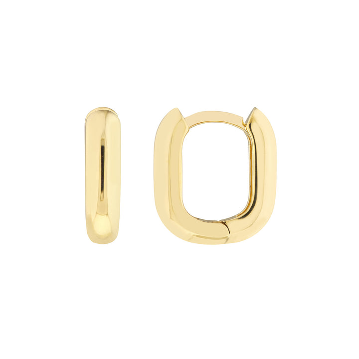 14K SQUARE POLISHED HOOP