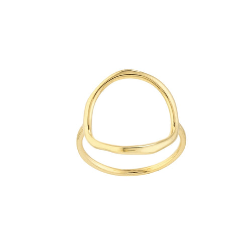 gold open heart ring