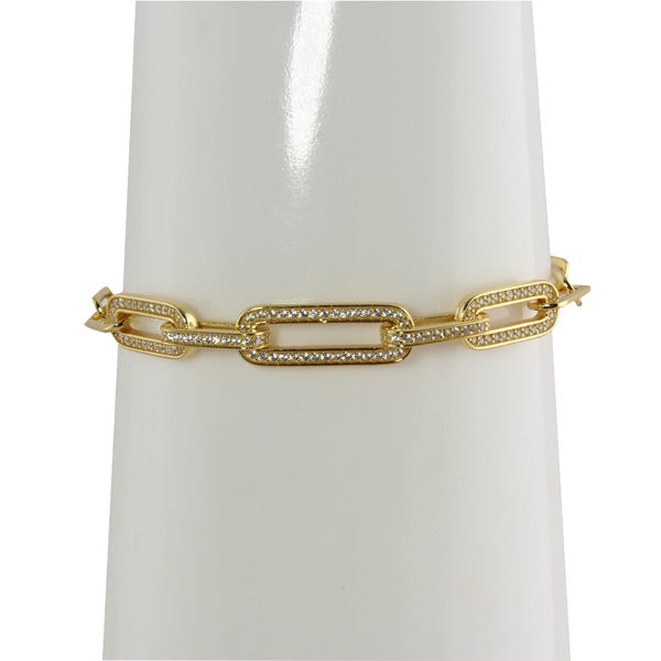 PAVÈ FLAT LINK BRACELET 14k VERMEIL