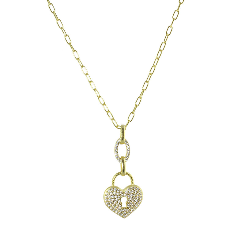 PADLOCK HEART LINK NECKLACE