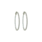 CZ OVAL HOOP EARRINGS