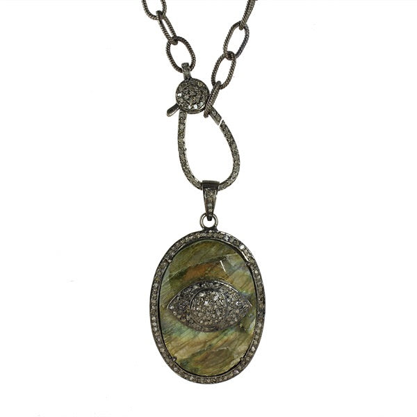 LABORADORITE EYE NECKLACE - adammarcjewels