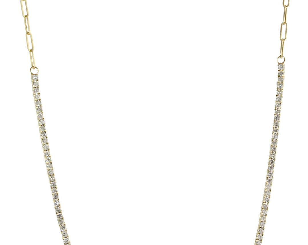 14K PAPERCLIP TENNIS NECKLACE