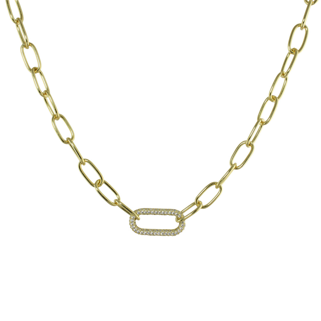 PAVÈ RECTANGLE LINK NECKLACE