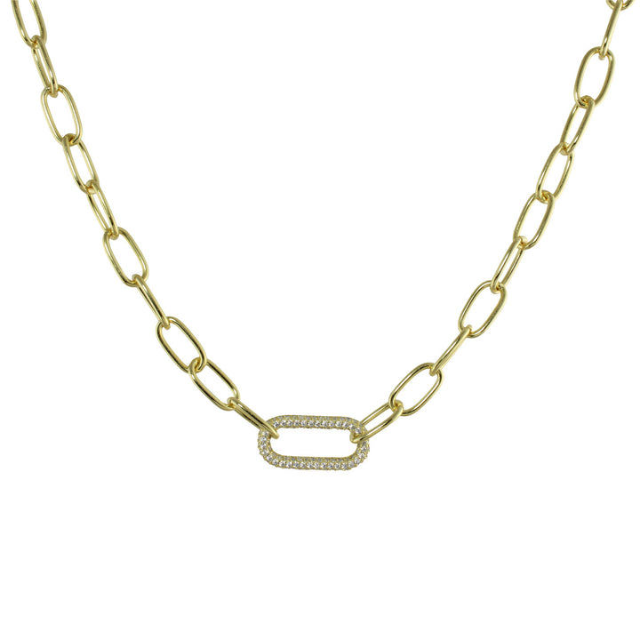 PAVÈ RECTANGLE LINK NECKLACE