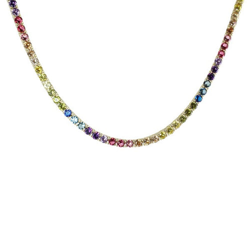 rainbow tennis necklace