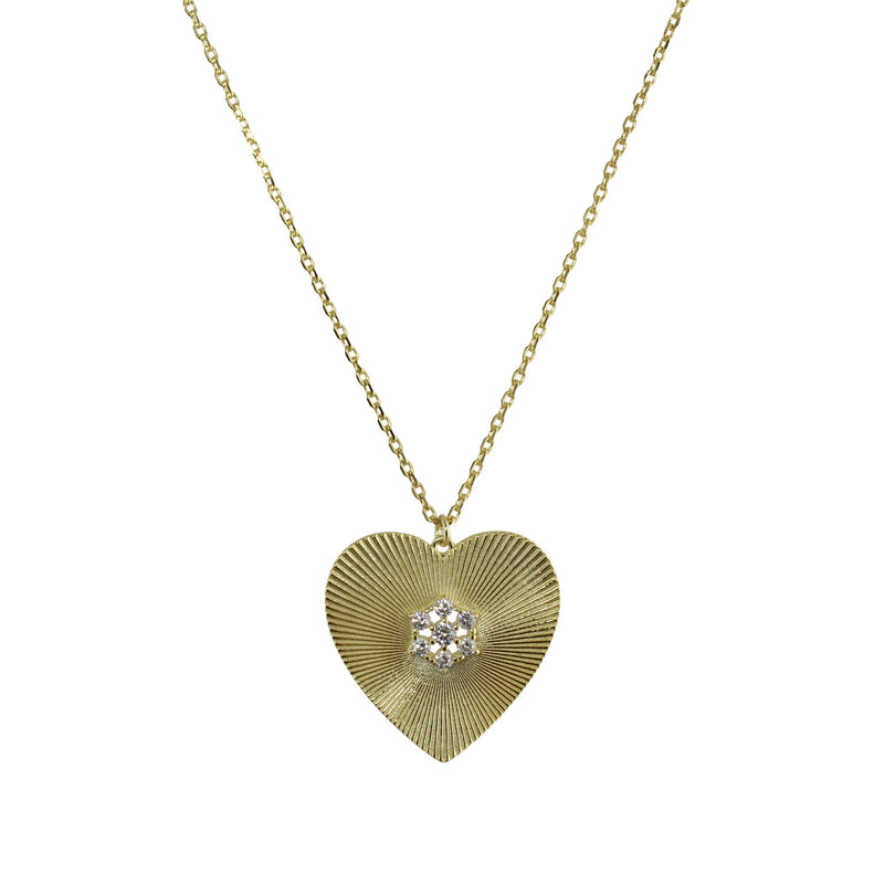 THIN FLUTED HEART NECKLACE