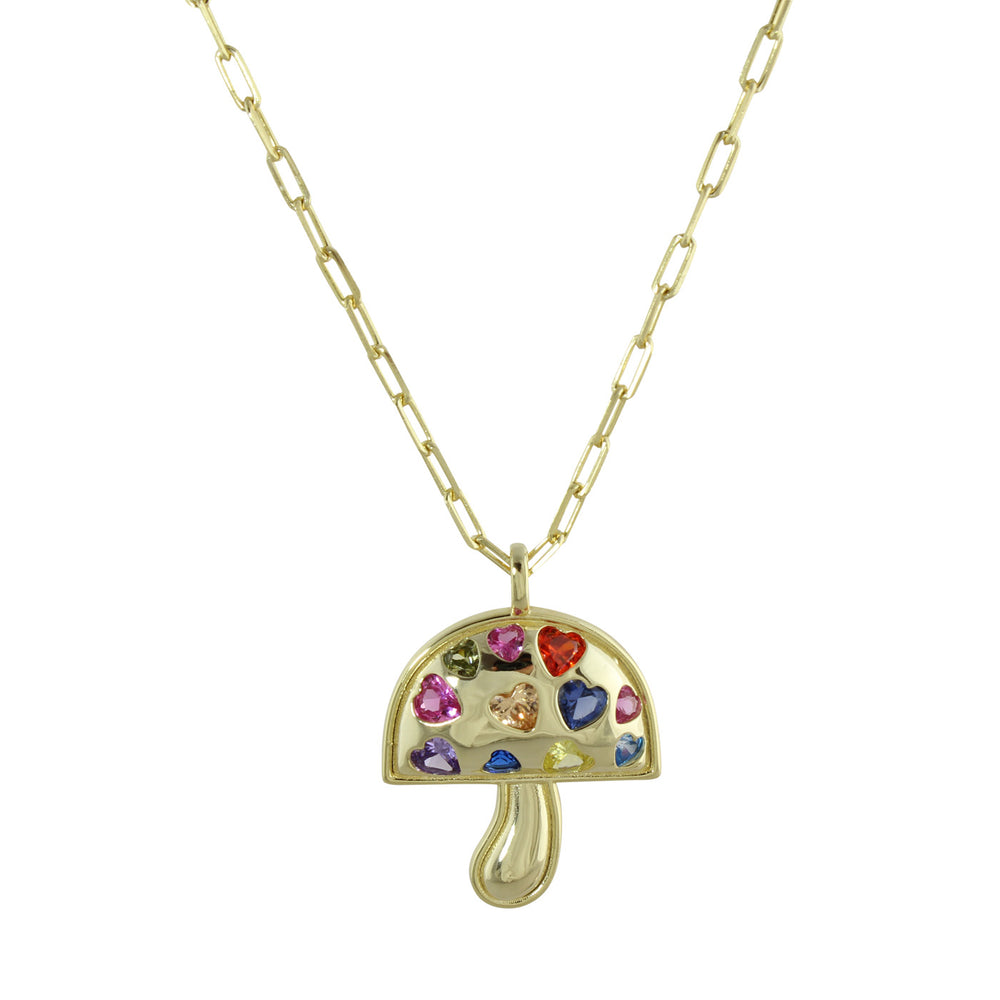 gold mushroom necklace