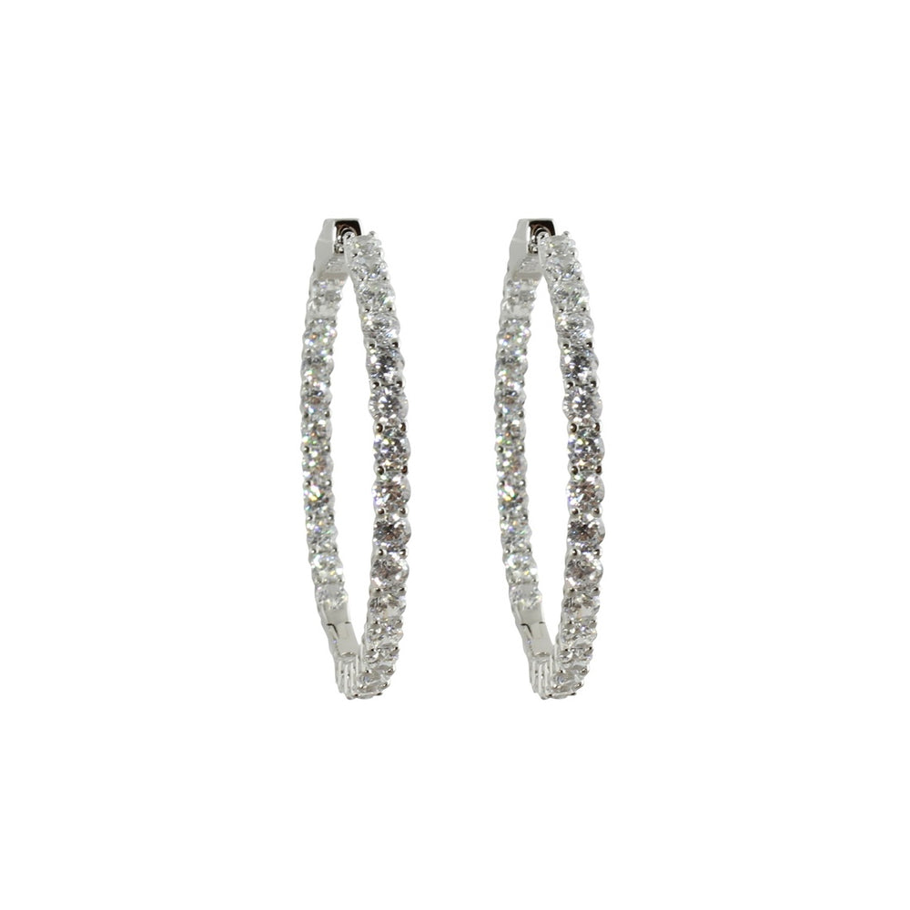 silver eternity hoop earrings