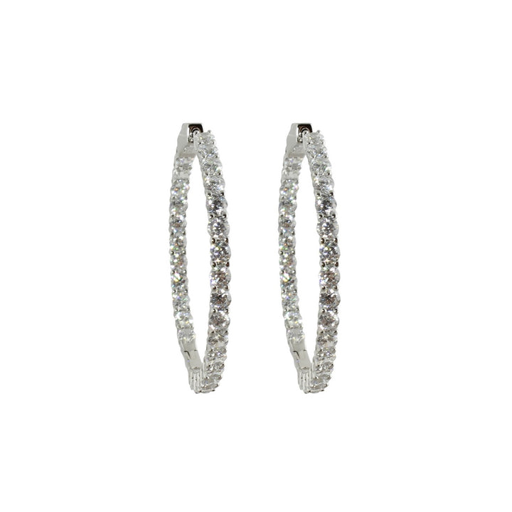 silver eternity hoop earrings
