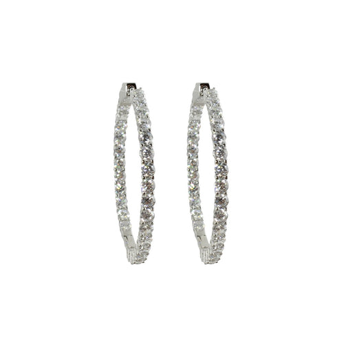 silver eternity hoop earrings