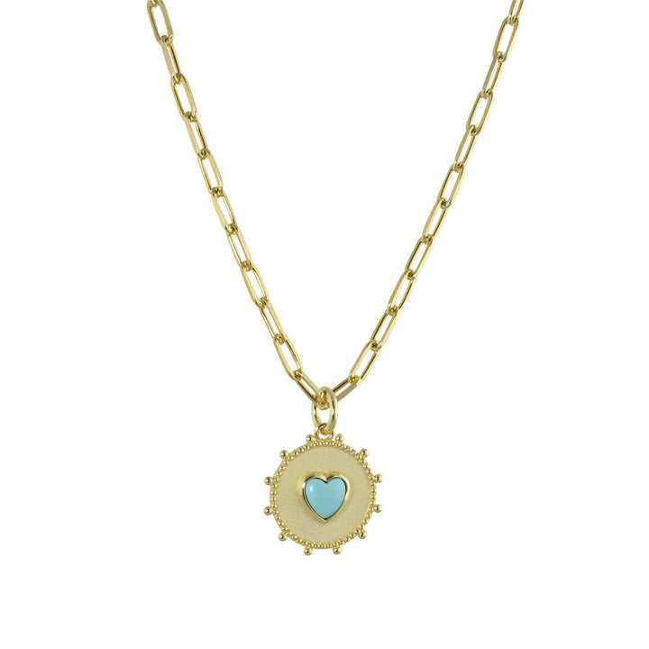 ENAMEL HEART MEDALLION NECKLACE