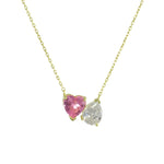 pink 2 stone necklace