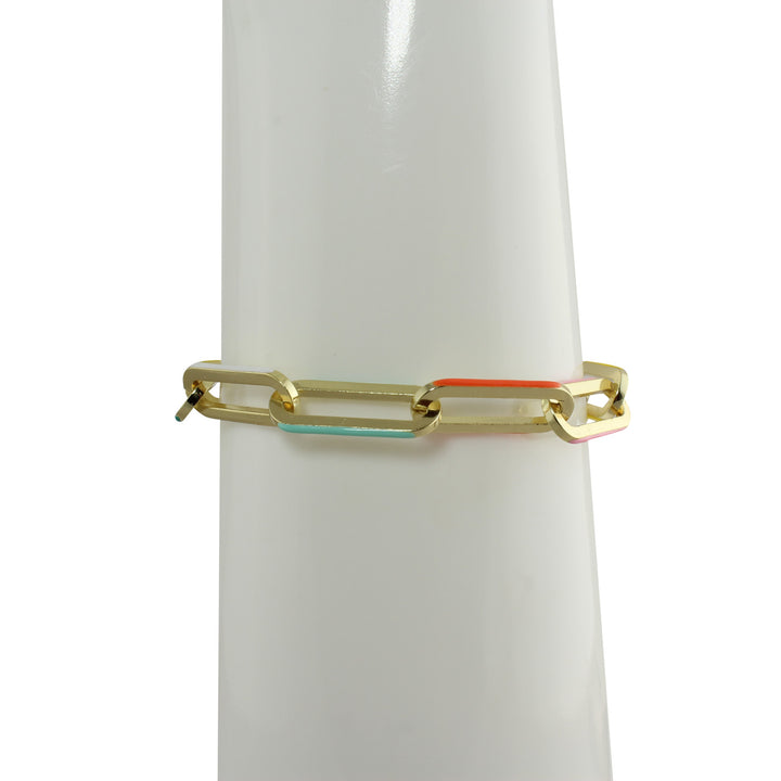 PASTEL ENAMEL PAPERCLIP BRACELET