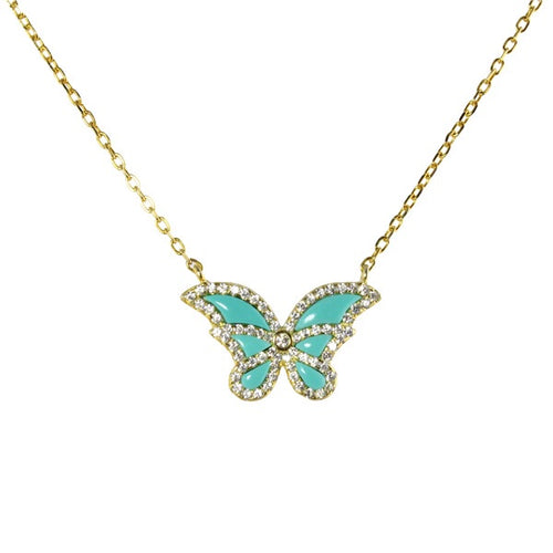 Turquoise butterfly necklace