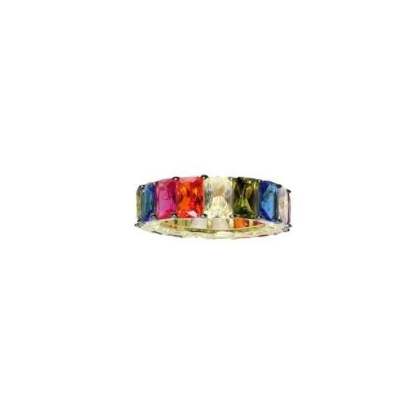 EMERALD CUT MULTI-COLORED BAND - adammarcjewels
