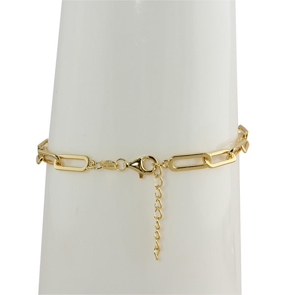 PAVÈ FLAT LINK BRACELET 14k VERMEIL