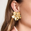 BIG GOLD FLOWER EARRINGS