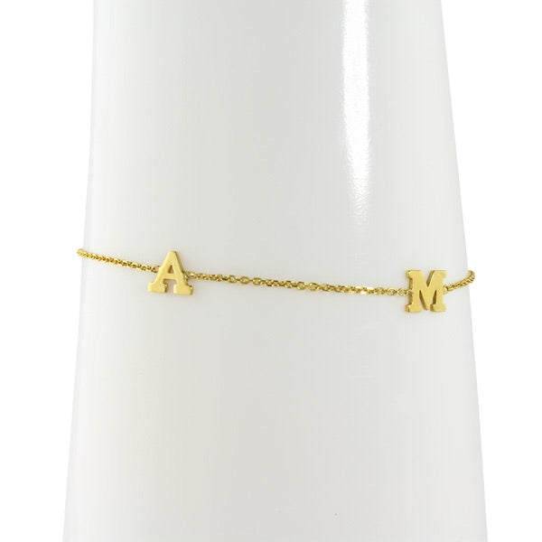 14K GOLD INITIAL BRACELET