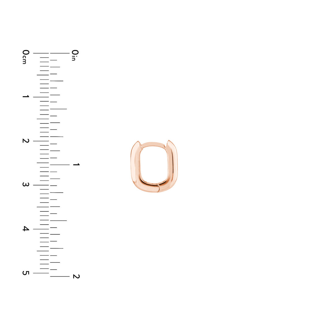 14K SQUARE POLISHED HOOP