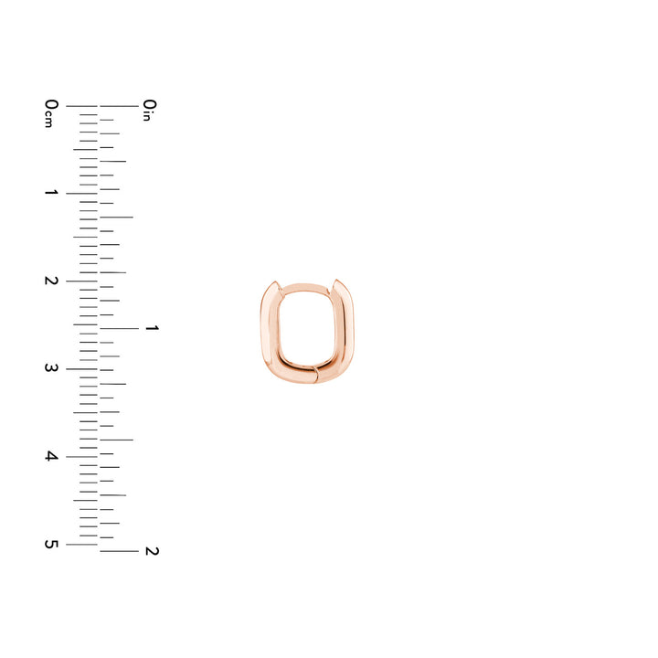 14K SQUARE POLISHED HOOP
