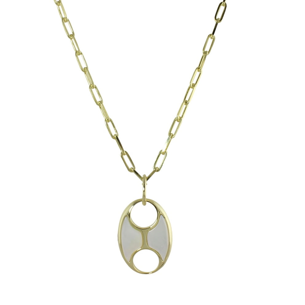ENAMEL SINGLE MARINER PENDANT NECKLACE