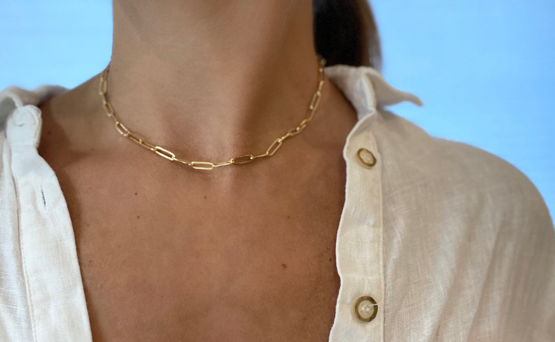 gold link necklace