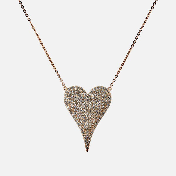 pave heart necklace